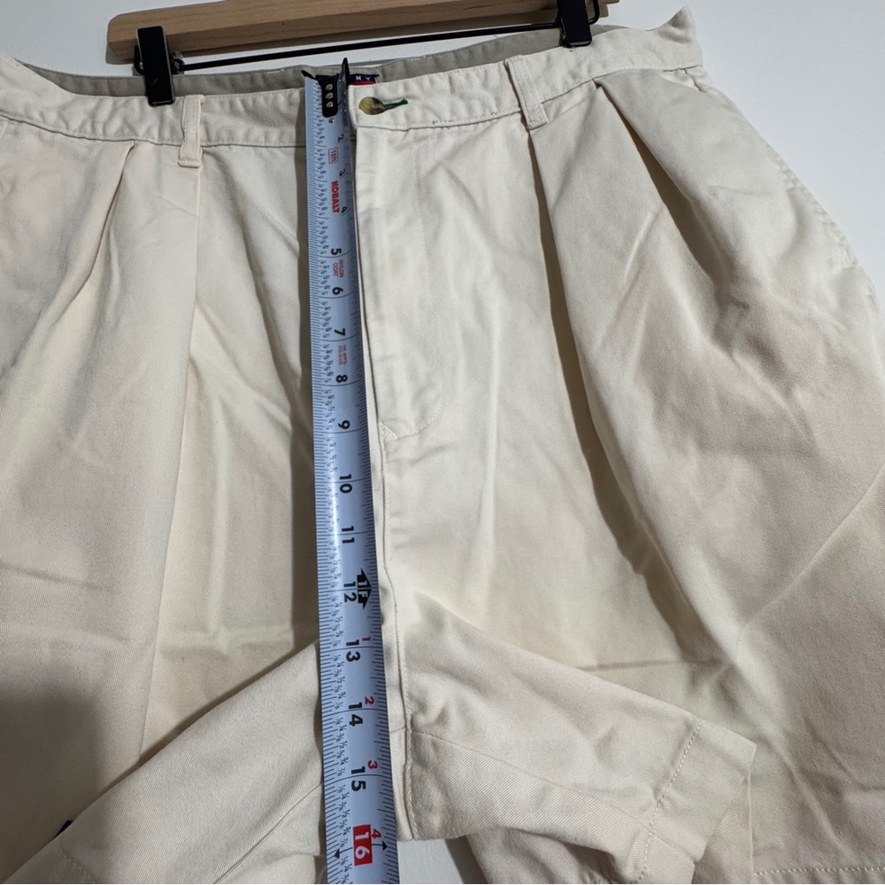 Tommy Hilfiger Khaki Pleated Cotton Shorts Size 38 - Picture 8 of 11